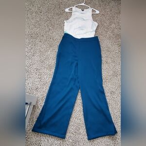 White and Blue Women's Top